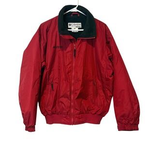 Columbia Sportswear Company Baxter Red Fleece Lined Zip Up Vtg Jacket Mens‎ S